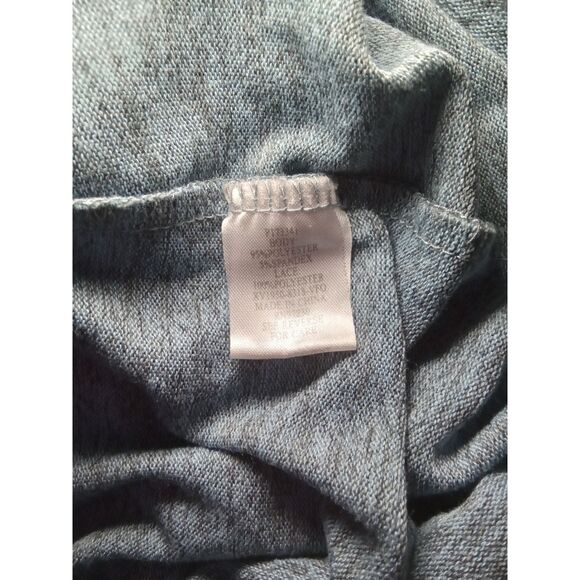 Absolutely Famous women LG Blue Long Sleeve Embroidery Tunic Round‎ Neck - Picture 10 of 10